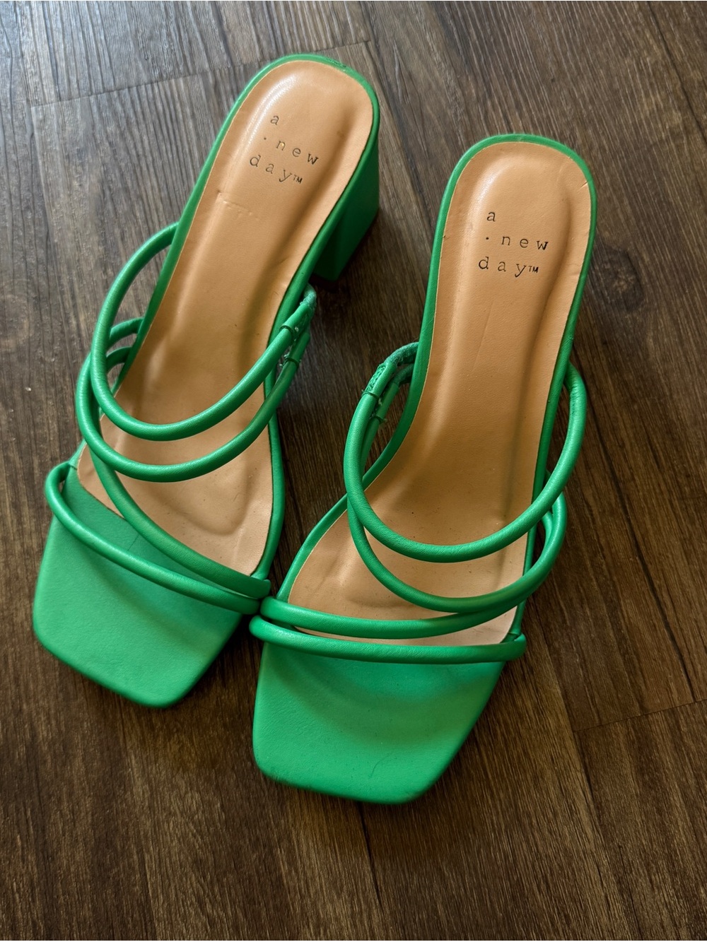 Target Green Strappy Block Heel Sandals